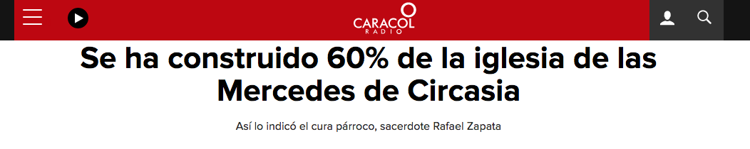 Se ha construido 60% de la iglesia de las Mercedes de Circasia
