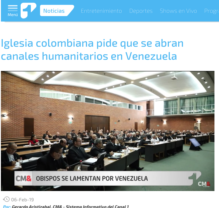 Iglesia colombiana pide que se abran canales humanitarios en Venezuela