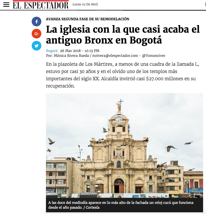 La iglesia con la que casi acaba el antiguo Bronx en Bogotá