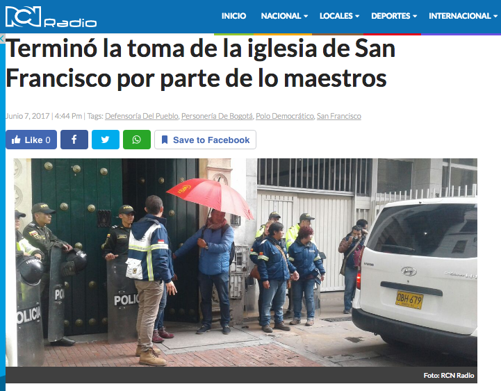 Terminó la toma de la iglesia de San Francisco por parte de lo maestros