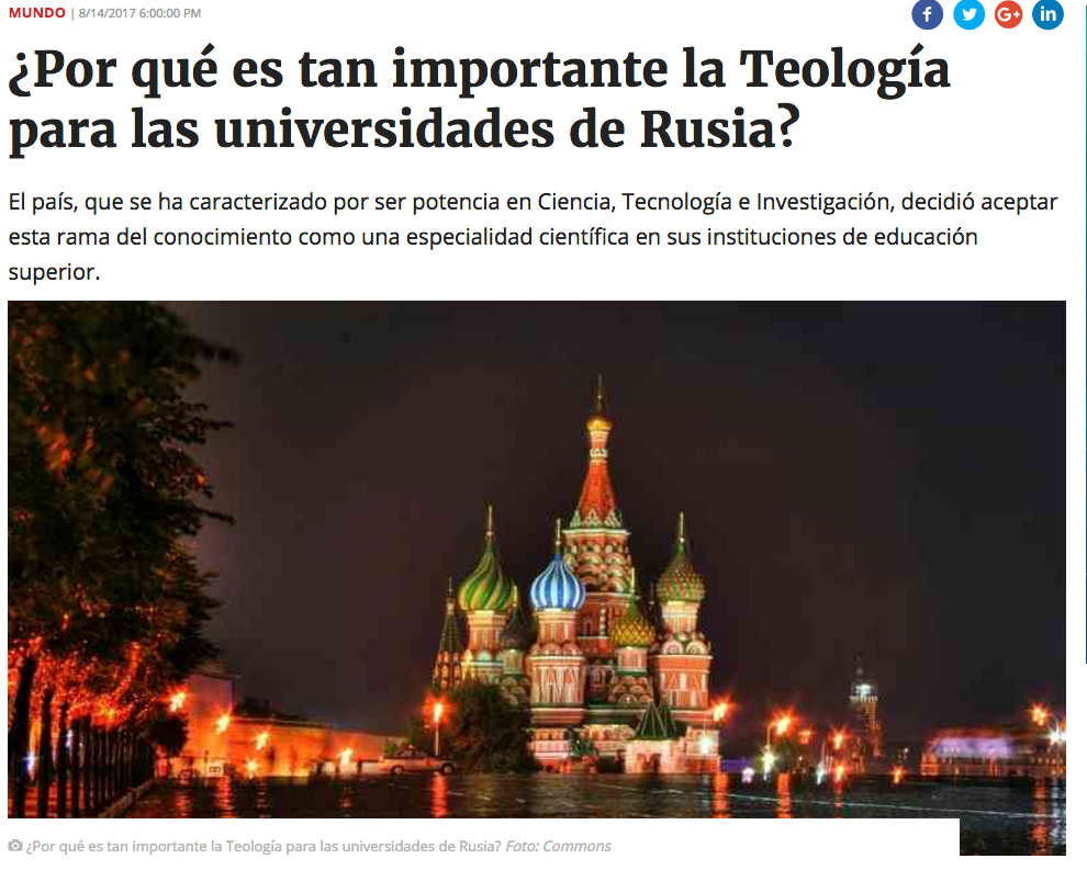 ¿Por qué es tan importante la Teología para las universidades de Rusia?