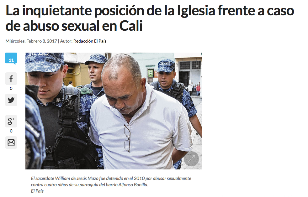 La inquietante posición de la Iglesia frente a caso de abuso sexual en Cali