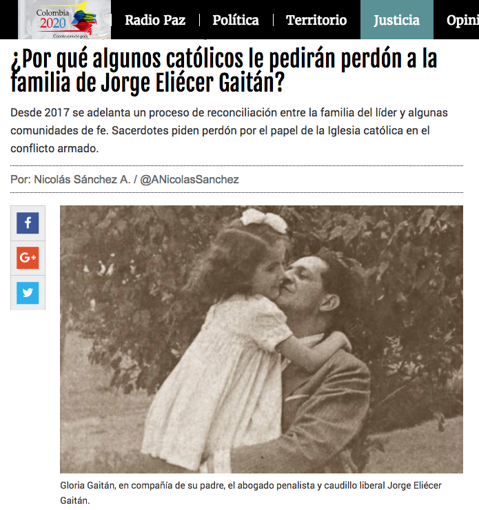 ¿Por qué algunos católicos le pedirán perdón a la familia de Jorge Eliécer Gaitán?