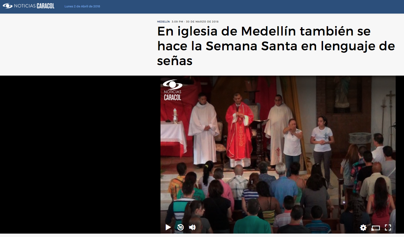 En iglesia de Medellín también se hace la Semana Santa en lenguaje de señas
