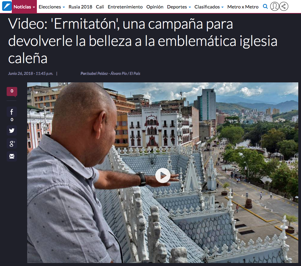 'Ermitatón', una campaña para devolverle la belleza a la emblemática iglesia caleña