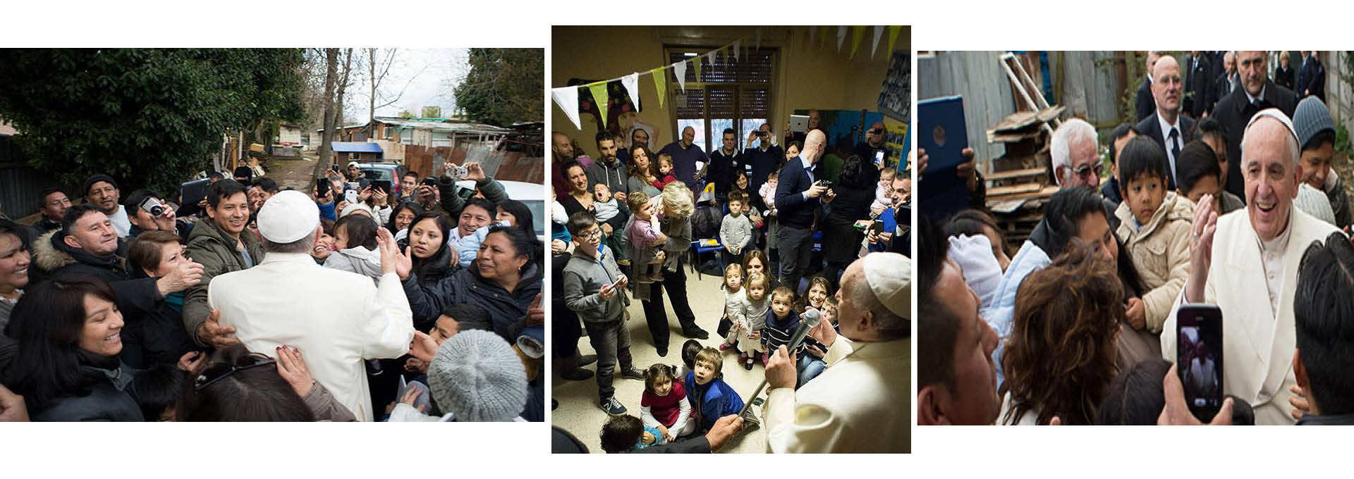 Se bajó del carro para visitar a los refugiados