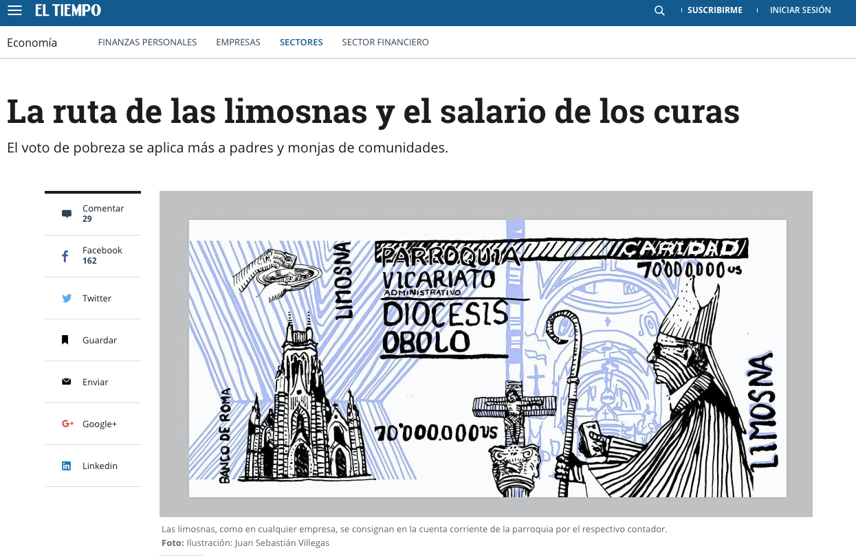 La ruta de las limosnas y el salario de los curas