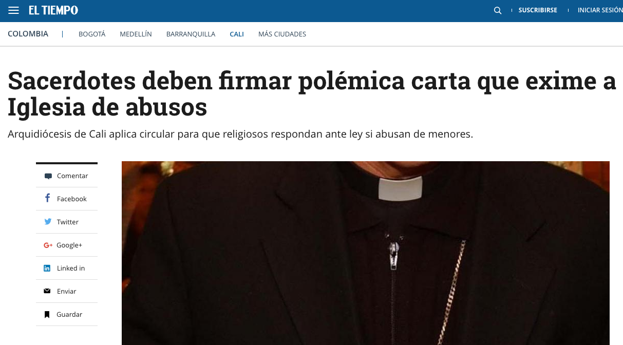 Sacerdotes deben firmar polémica carta que exime a Iglesia de abusos