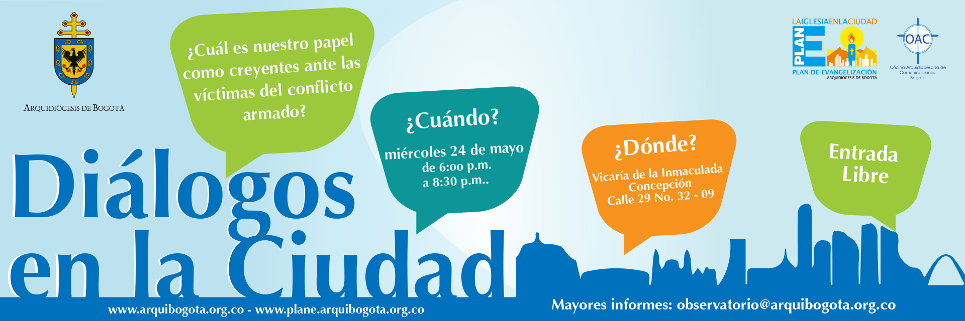 Invitación diálogos en la ciudad: ¿Cuál es nuestro papel como creyentes ante las víctimas del conflicto armado?