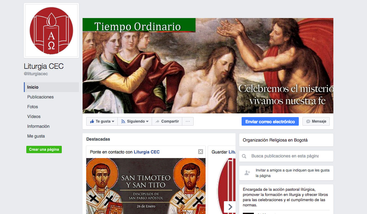 Conozca la FanPage del departamento de Liturgia de la CEC