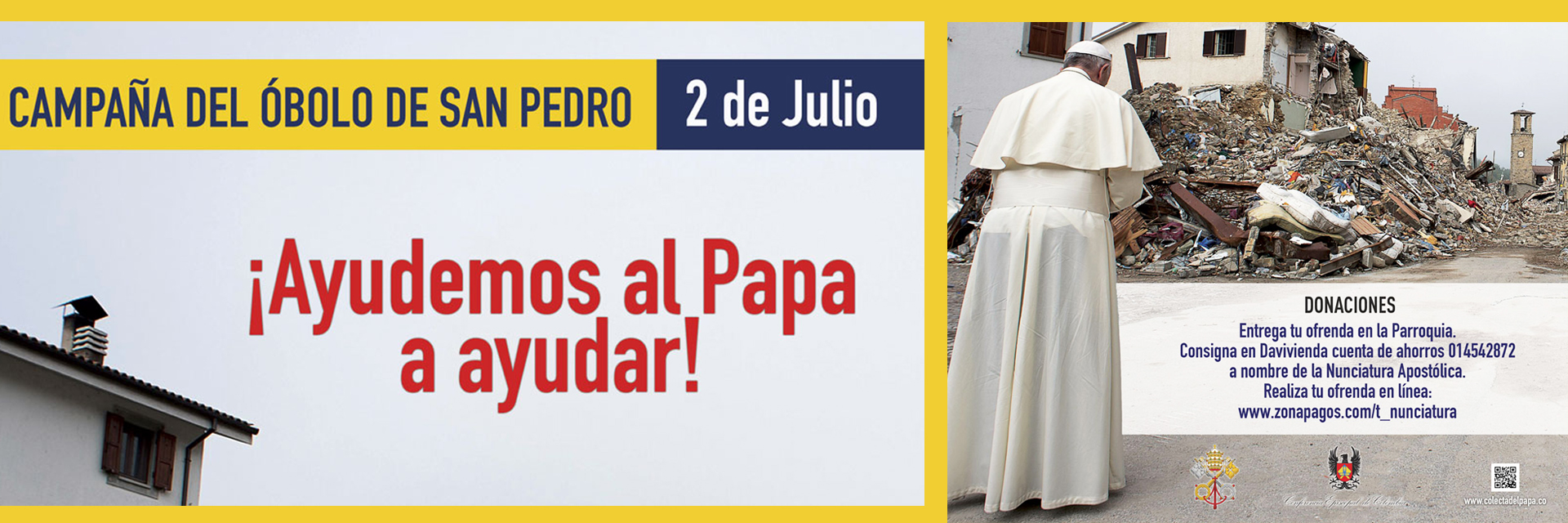 El 2 de julio participa del Óbolo de san Pedro y ayudemos al Papa