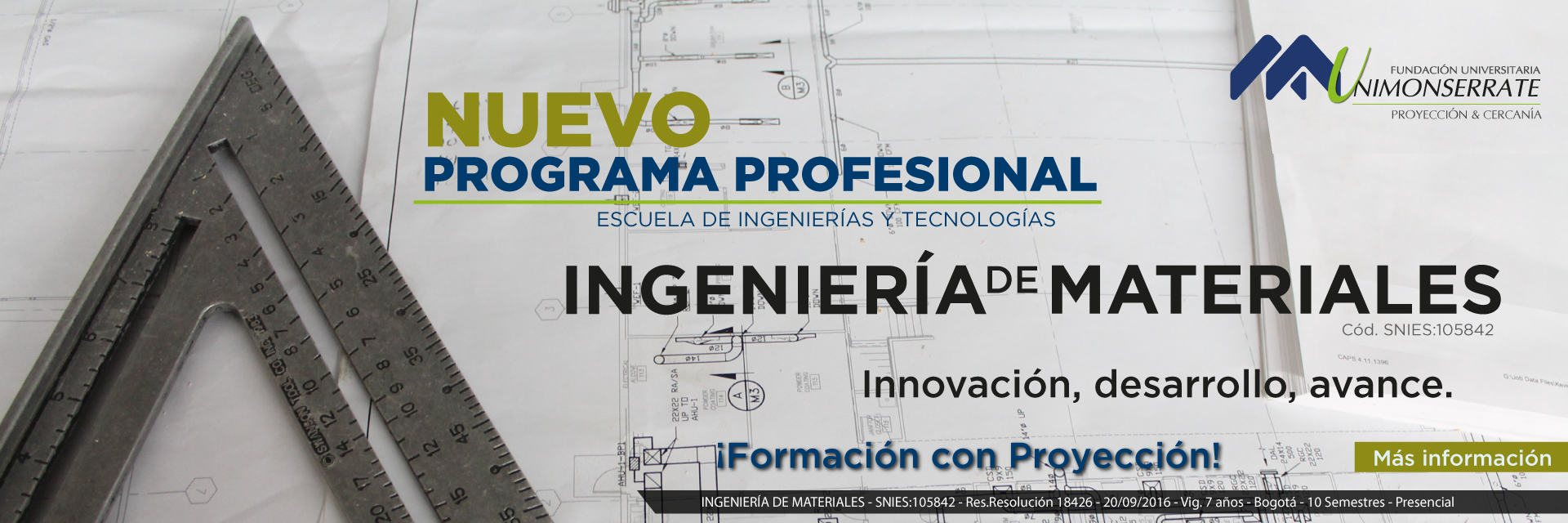 Unimonserrate inaugura la Escuela de Ingenierías y Tecnologías con el nuevo programa profesional Ingeniería de Materiales