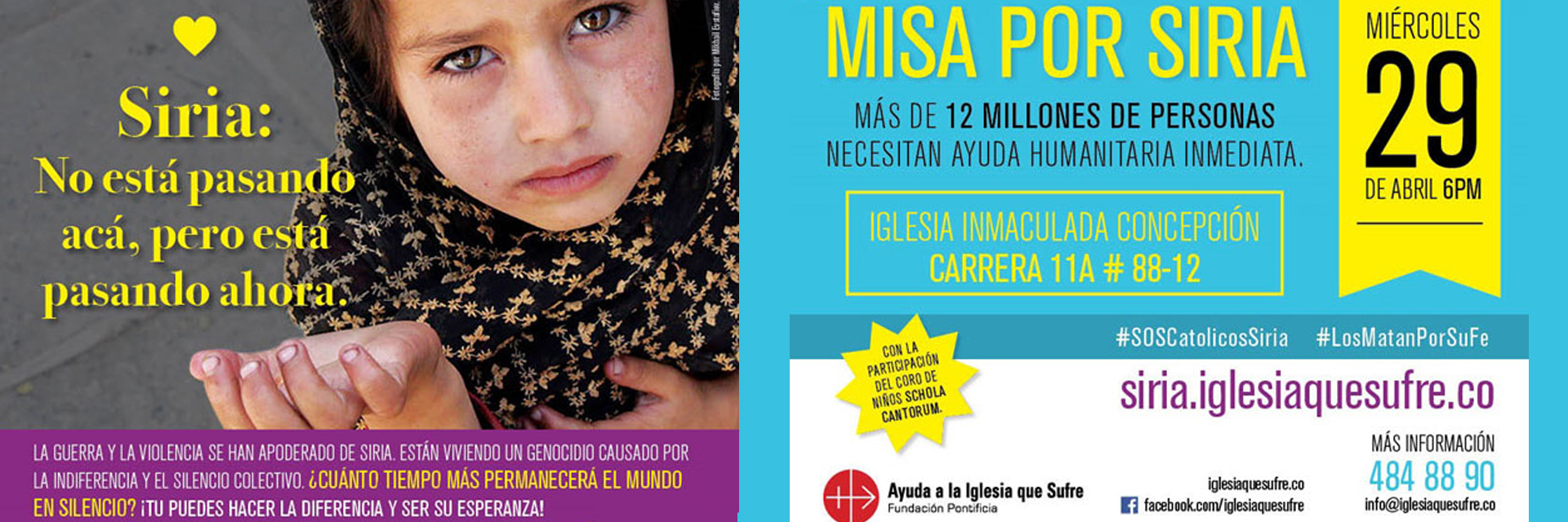 Eucaristía cerrará campaña "Siria: No está pasando acá, pero está pasando ahora"