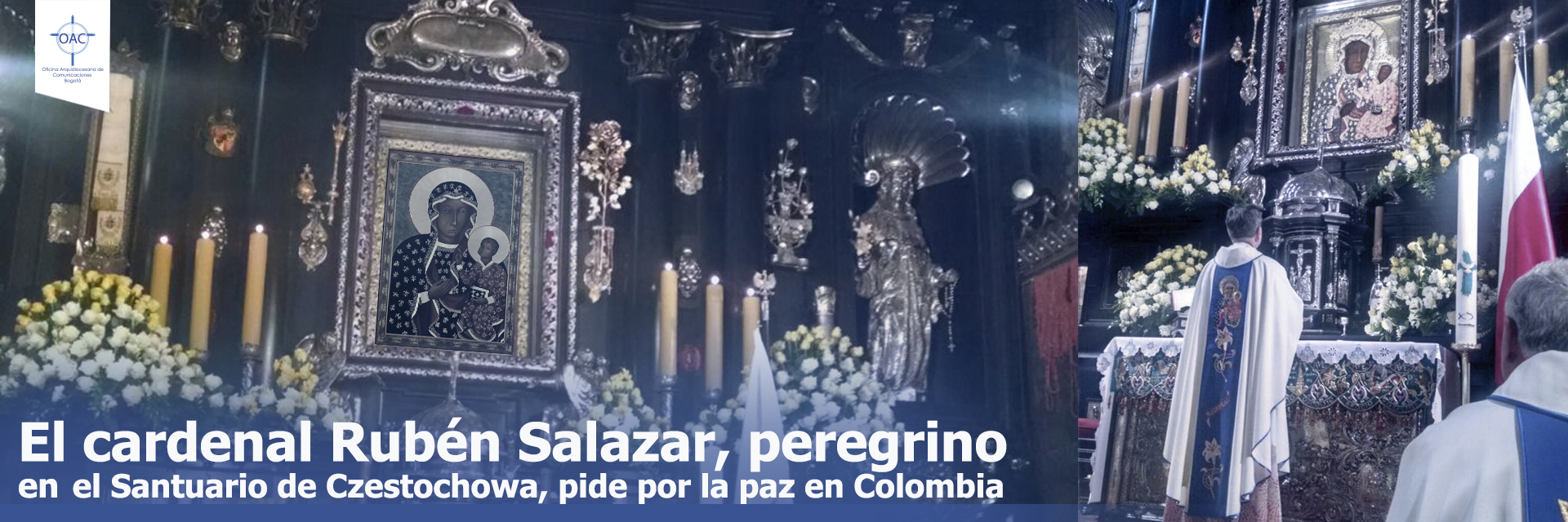 El cardenal Rubén Salazar, peregrino en el Santuario de Czestochowa, pide por la paz en Colombia